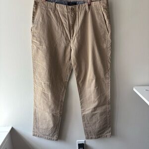 Roundtree & Yorke Mens Tan Button & Zip Straight Leg 100% cotton‎ Pants 38x32